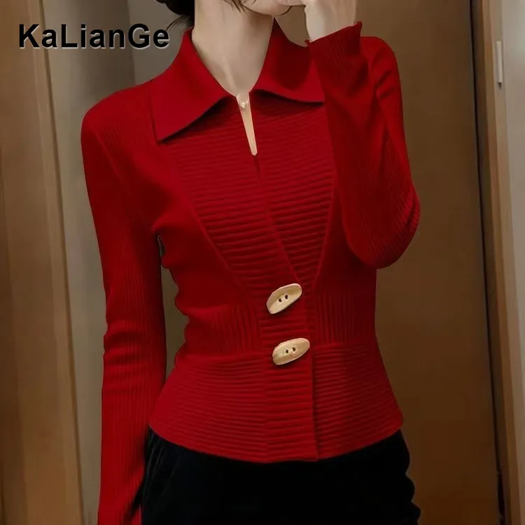 卡莲格/法式加厚保暖打底针织衫女2025秋冬通勤百搭休闲内搭上衣