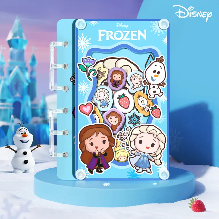 Disney/迪士尼Q版冰雪奇缘亚克力活页A7摇摇乐笔记本摇摇本手账本