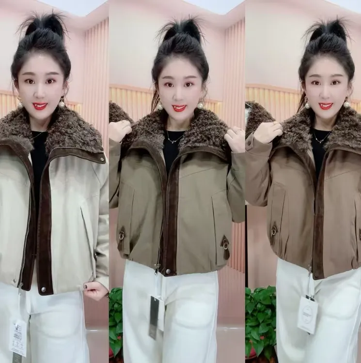 579短款翻领羽绒服外套