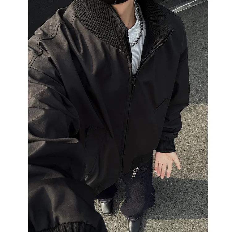 短款cleanfit廓形飞行员夹克男女款秋季立领美式休闲bomber外套