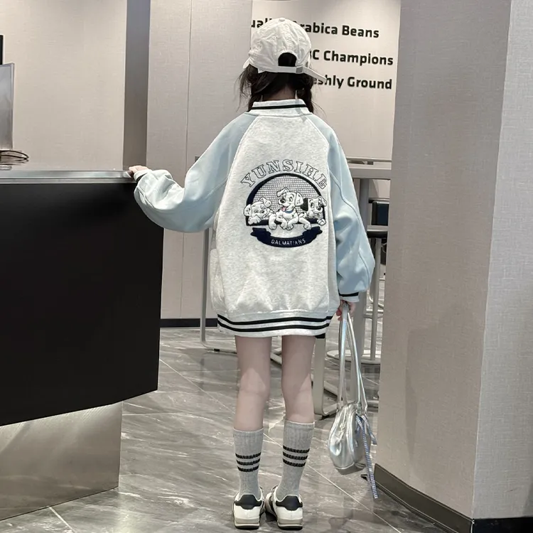 女童外套春秋款2025新款洋气女孩休闲棒球服中大童春季夹克上衣潮