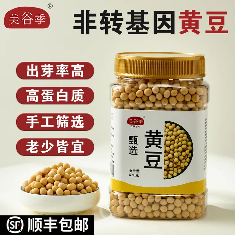 东北黄豆打豆浆专用豆子非转基因大豆生小农家土黄豆颗粒饱满圆润
