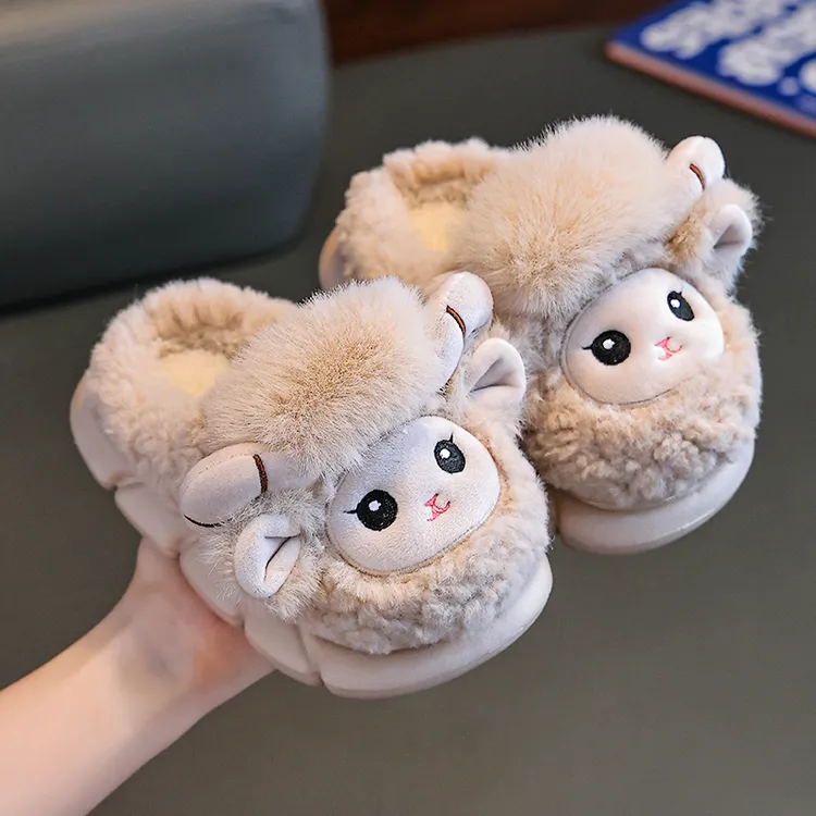 儿童棉拖鞋秋冬季男女童卡通EVA毛毛拖鞋中大童保暖小孩宝宝棉鞋