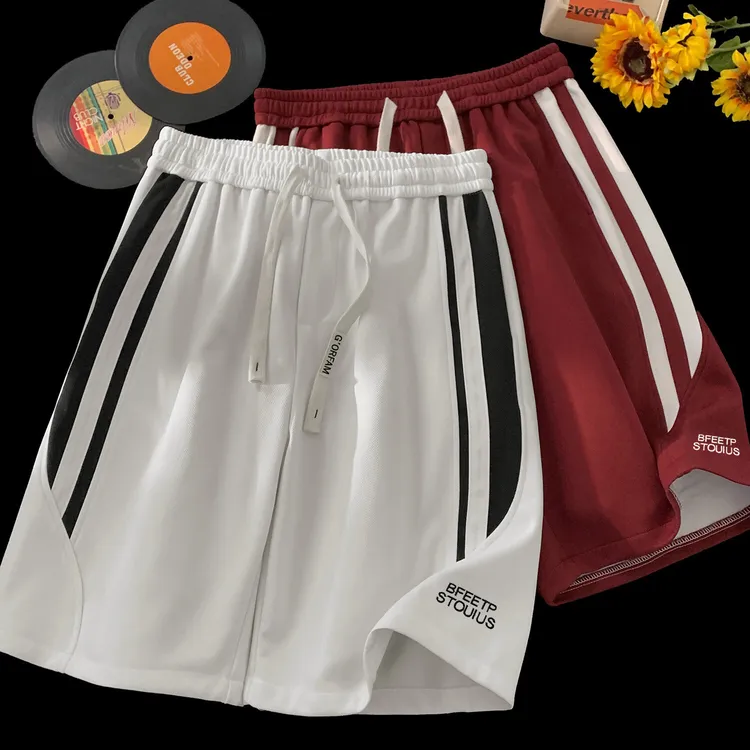 男生夏季薄款休闲短裤潮流直筒男士运动宽松外穿五分裤百搭中裤