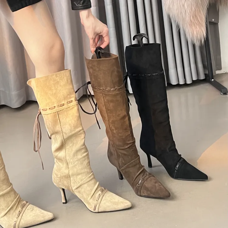 时装靴牛仔瘦瘦靴沙丘废土风欧若假日风富家千金风