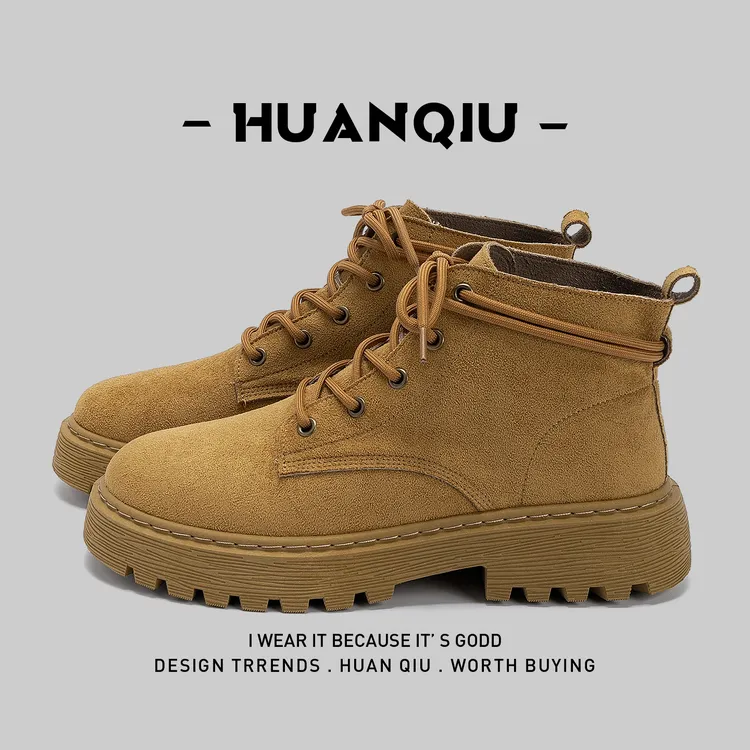 环球英伦风中帮增高马丁靴男2025新款夏季户外登山工装鞋休闲男鞋