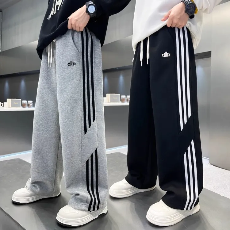 儿童休闲风春秋运动风长裤运动裤休闲卫裤男童中大童春秋款直筒裤