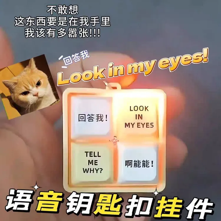 回答我look at my eyes tell me why网络热梗发音发光钥匙扣