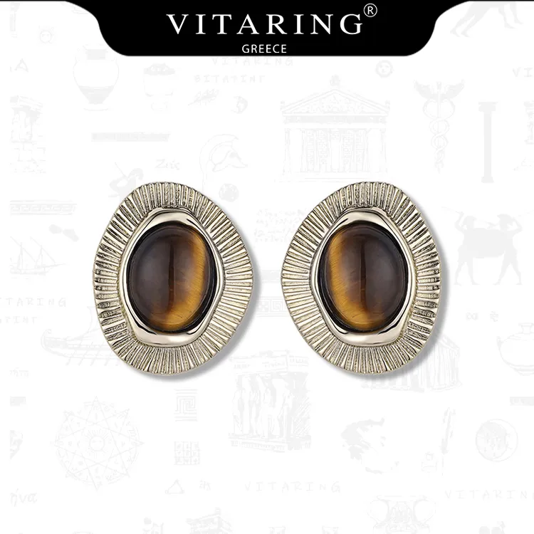 铜合金耳饰 VITARING菲缇珑奥斯曼秘光系列耳钉金色复古希腊风
