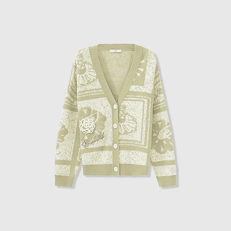 【商场同款】HPLY荷比俪冬新钻饰拼织小香风针织外套HYE42650311