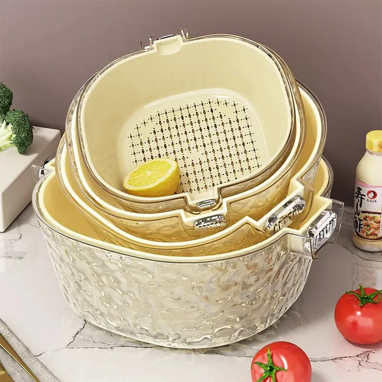 家用果盘双层洗菜盆沥水篮2025新款厨房客厅家用水果盘洗菜篮子