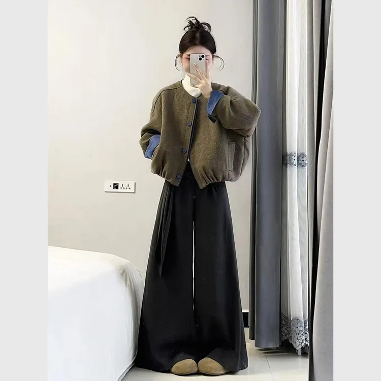 复古风韩系短外套秋季新款宽松设计感休闲气质小个子显瘦百搭上衣