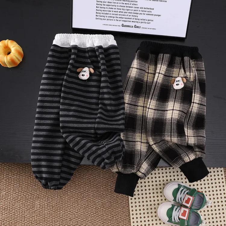 2025儿童加绒裤新款长裤宝宝韩版时尚卫裤中小童开裆外穿裤子洋气