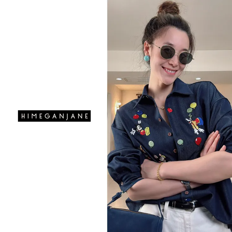 HIMEGANJANE 米奇妙妙屋 创意款重工刺绣 小众设计衬衣外套2001