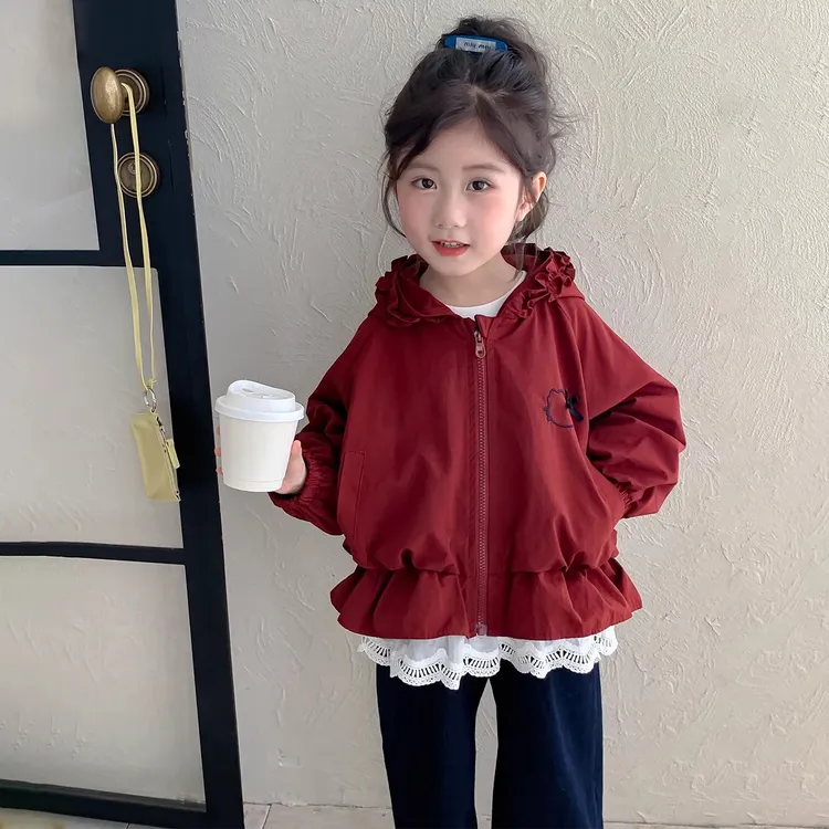 女童外套2025新款儿童秋装连帽上衣女宝宝秋季洋气时髦夹克衣服潮