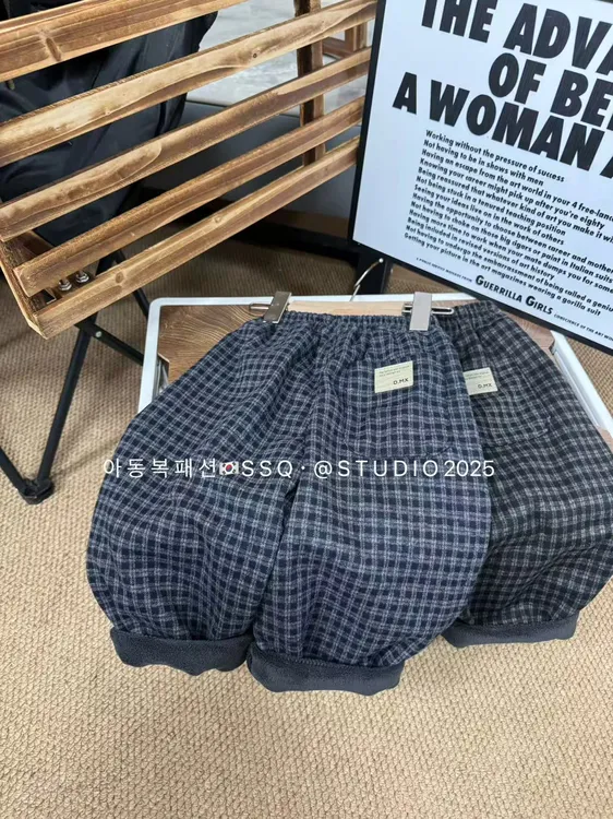 25/加绒必爆！酷风尚童装韩国格子裤