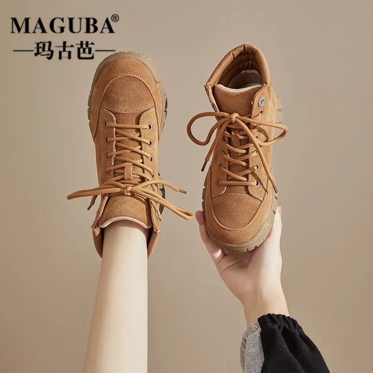 MAGUBA/玛古芭沙漠靴女新款厚底短靴显腿长英伦风时尚休闲马丁靴