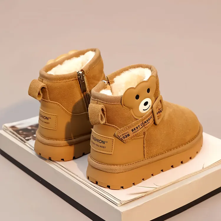 小黄鸭女童棉靴儿童雪地靴2025冬季新款男童加绒保暖中大童棉鞋潮