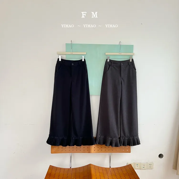 赵小小【花边日记】9702 复古灯芯绒阔腿裤高腰显瘦宽松慵懒风长裤