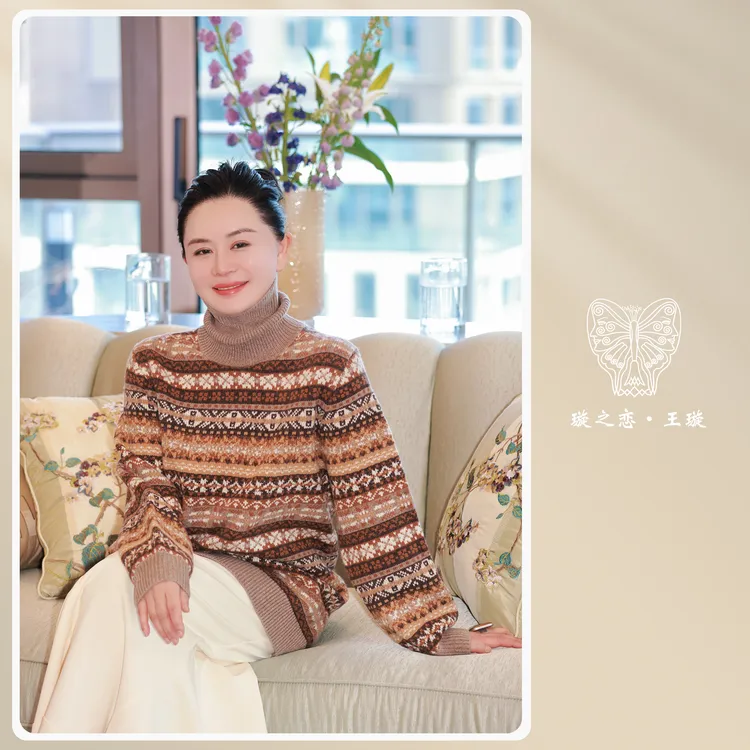 毕加索大毛衣复古条纹王璇原创设计