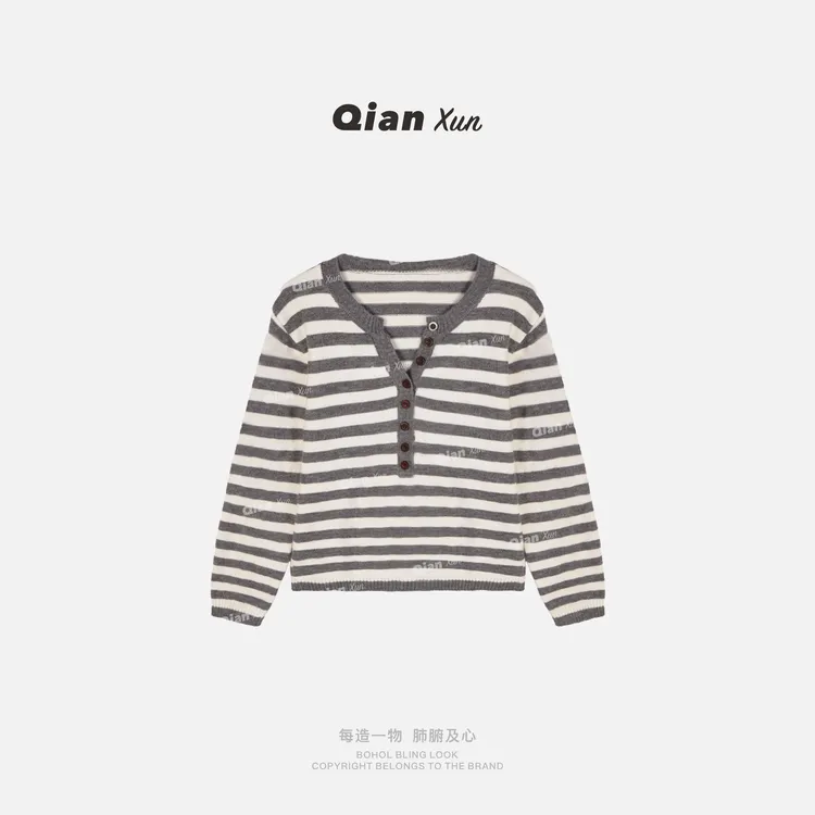 【千寻严选】秋季时尚气质百搭休闲洋气减龄设计感毛衣QXQ5MY3191A