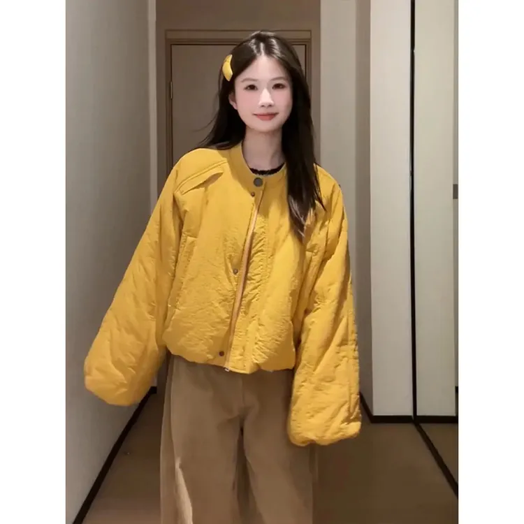 2025冬季新款韩版时髦百搭短款棉服女高级感宽松百搭保暖面包服潮