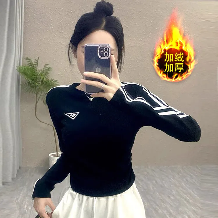 XVRV2025春夏季新款圆领棉跑步T恤上衣健身百搭运动时尚长袖