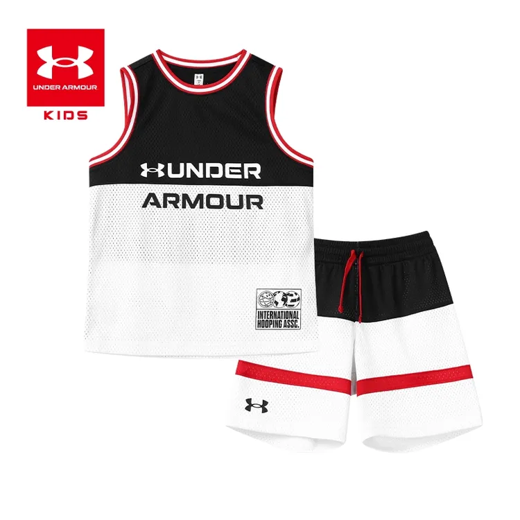 Under Armour/安德玛青少年儿童背心短裤夏季无袖T恤运动篮球套装