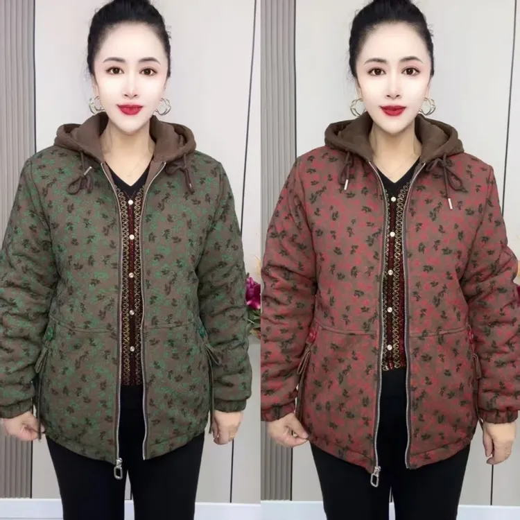 ZH加绒连帽款棉服外套