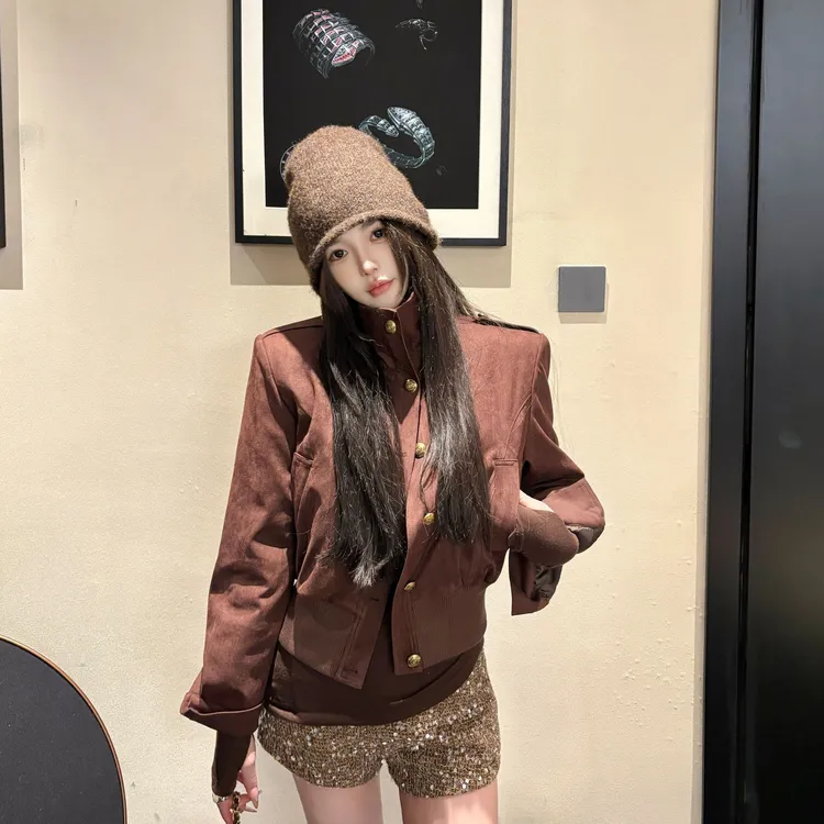 GUIDI GUDI【古典花卷】高级感时尚浪漫风外套/黄加蓝 