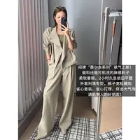 A美洋MEIYANG 墨尔本六号套装【商场同款】麻感肌理外套长裤-周一