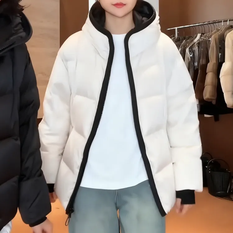 时尚连帽棉服女2025冬季新款今年流行宽松显瘦加厚保暖休闲棉衣