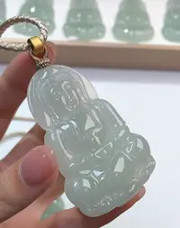 300122/天然缅甸翡翠A货观音挂件  多样性一件发