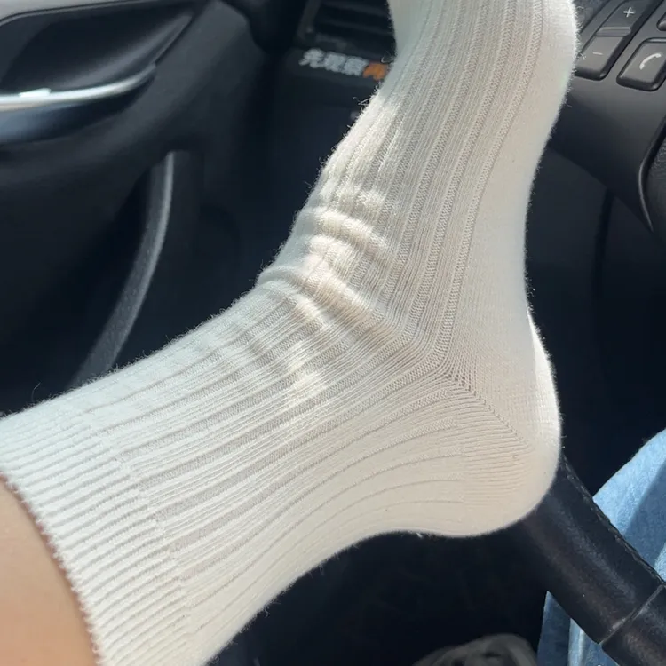 微瑕疵双针男女士纯棉中筒袜