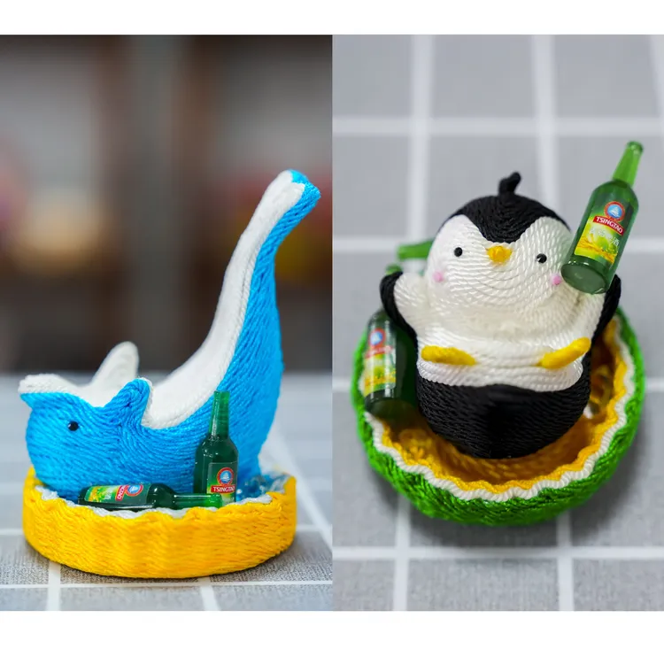 企鹅、海豚摆件交运海萌企手机支架