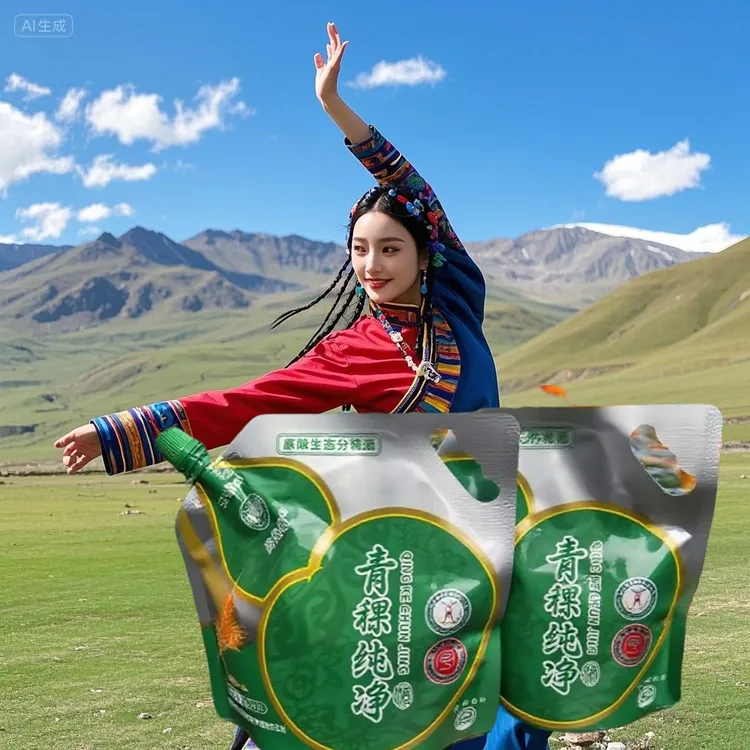 贵兆德青稞纯净清香型青稞白酒袋装酒高原特色雪域酒52度500ml