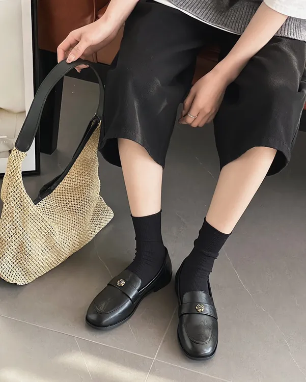 都市女子乐福鞋日系职场休闲风真皮女鞋