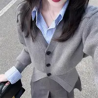 秋装搭配一整套学院风毛衣开衫半身裙两件套初早秋季2024新款女装