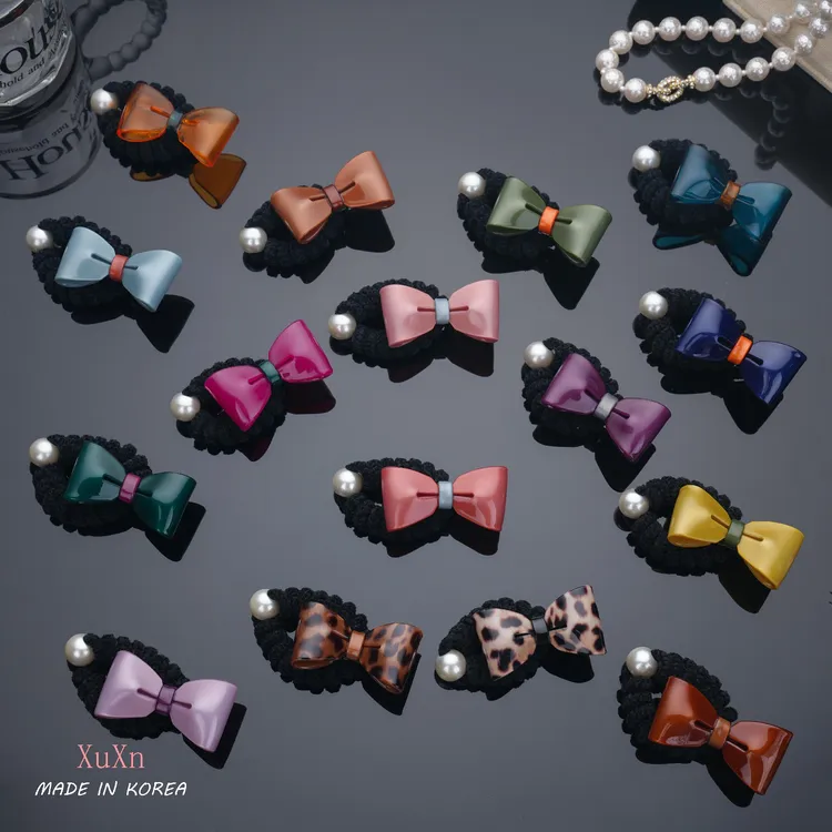 韩国BF蝴蝶结电话线发圈时尚百搭韩版气质手工头绳优雅百搭ins