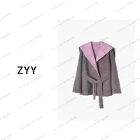 ZYY【奥菲利亚】2025S/S新品绵羊毛双色双面呢外套大衣X25QDY04404