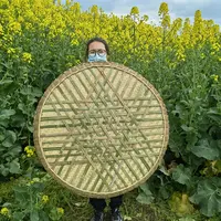 纯手工竹编圆簸箕竹匾竹筛有孔竹筛无孔簸箕纯手工家用制品干货晾
