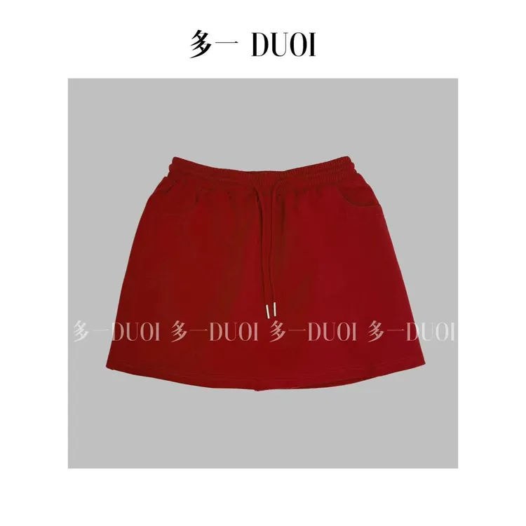 多一“抽绳裙”2025夏季休闲百搭松紧腰防走光自带安全裤抽绳裤裙