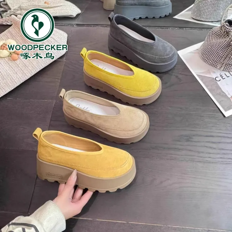 啄木鸟勃肯鞋女2025年春夏新款厚底增高轻便百搭复古时尚休闲单鞋