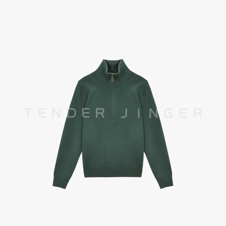 Tender Jinger｜线下专供 扬子纱立领半拉链针织开衫T54BBS50475