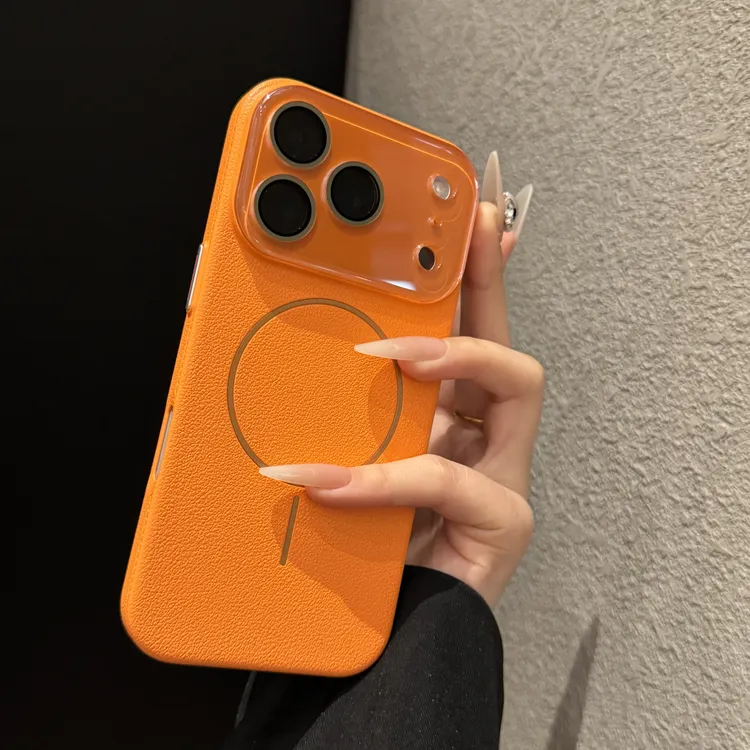 高级感荔枝纹适用苹果17promax手机壳个性iPhone16创意15简约14女