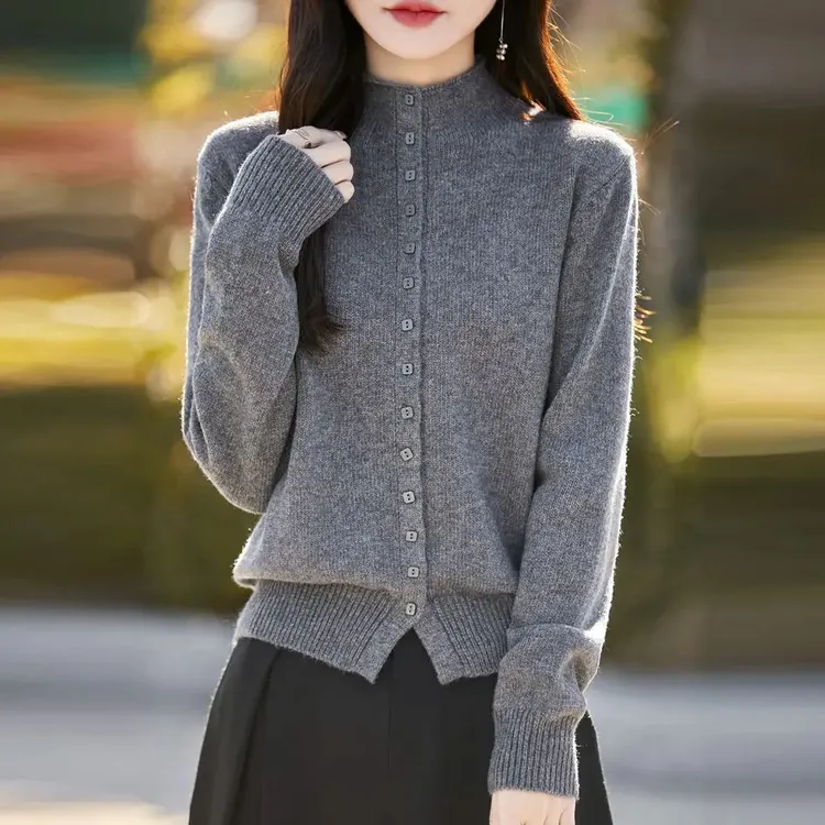 正品撤柜剪标羊毛衫半高领针织衫开衫秋冬新秋秋秋冬半高领羊毛衫