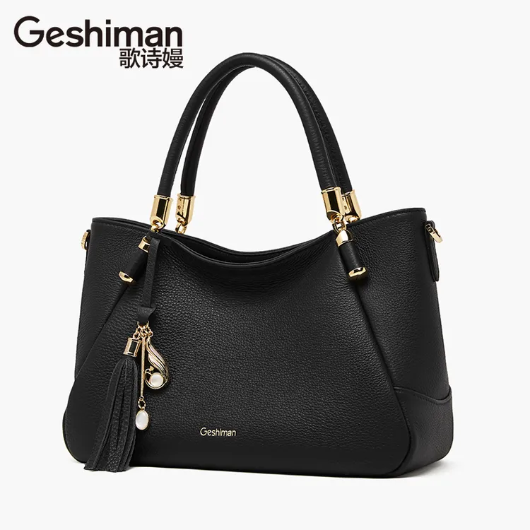 歌诗嫚品牌真皮包包头层牛皮托特包2024新款手提软皮休闲手提包包