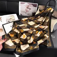 【复古麟格】N242复古优雅丝巾韩版职业百搭方巾70*70