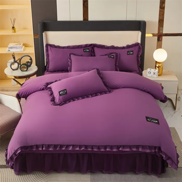 2025新款四件套床品亲肤棉料子韩版宿舍四季通用水洗棉四件套