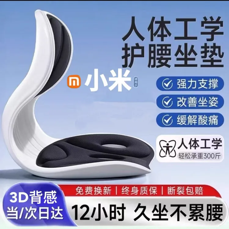 护腰坐垫人体工学坐姿椅座椅脊椎腰托靠垫一体办公室久坐不累神器